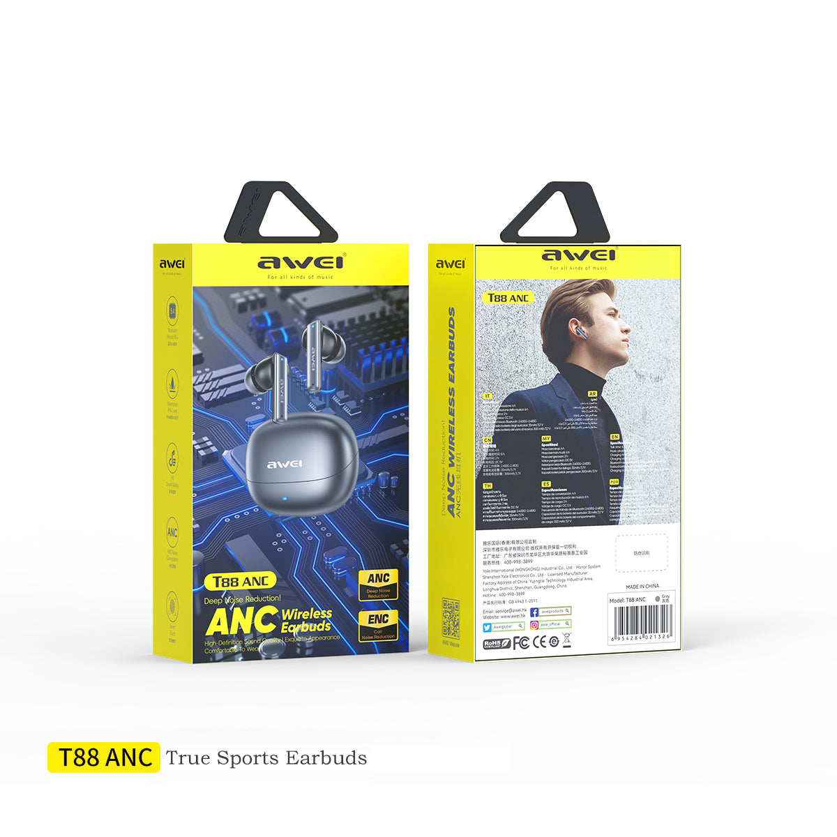 AWEI T88 ANC Wireless Earphones TWS Headphones