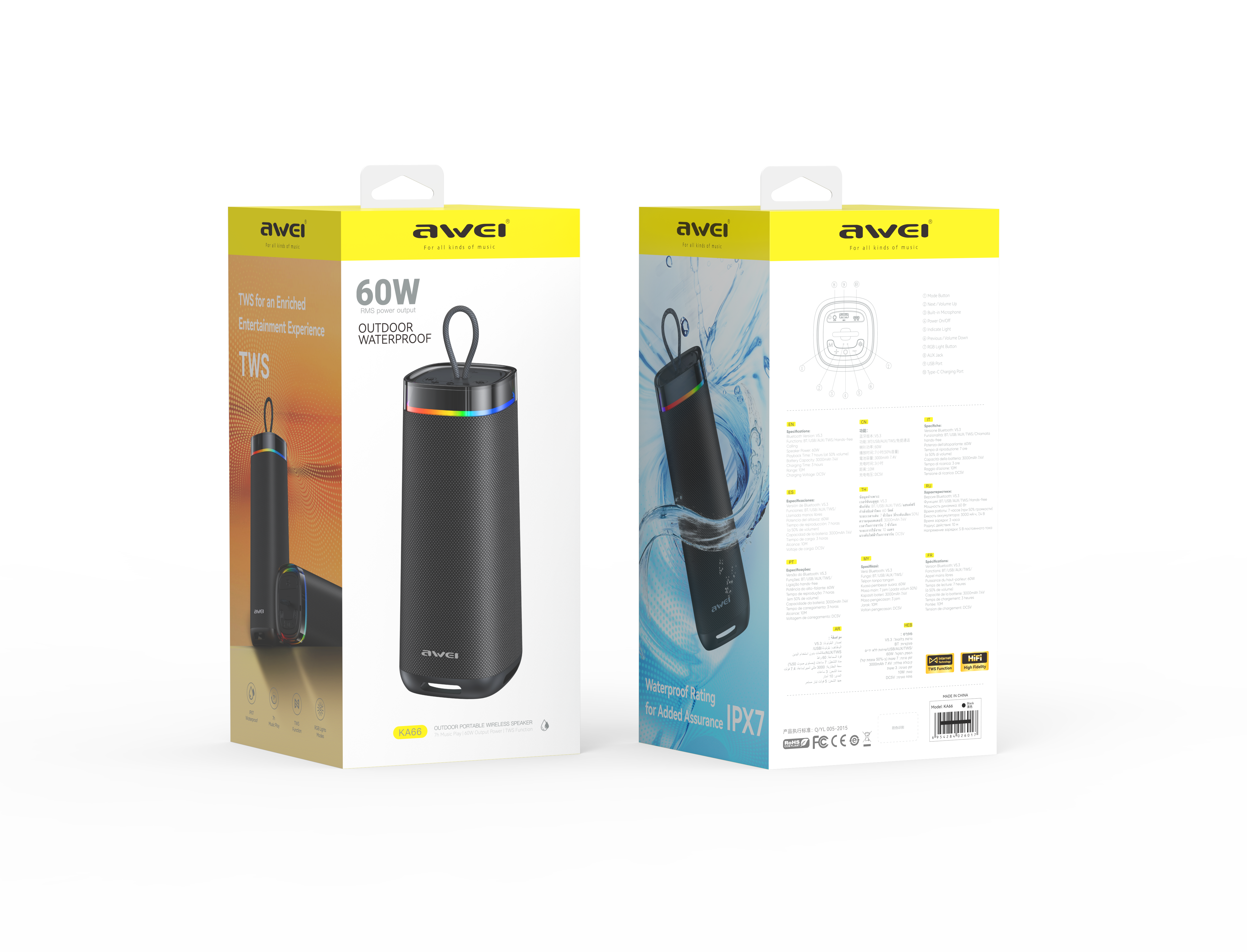 Awei KA66 Outdoor Portable Bluetooth Speaker