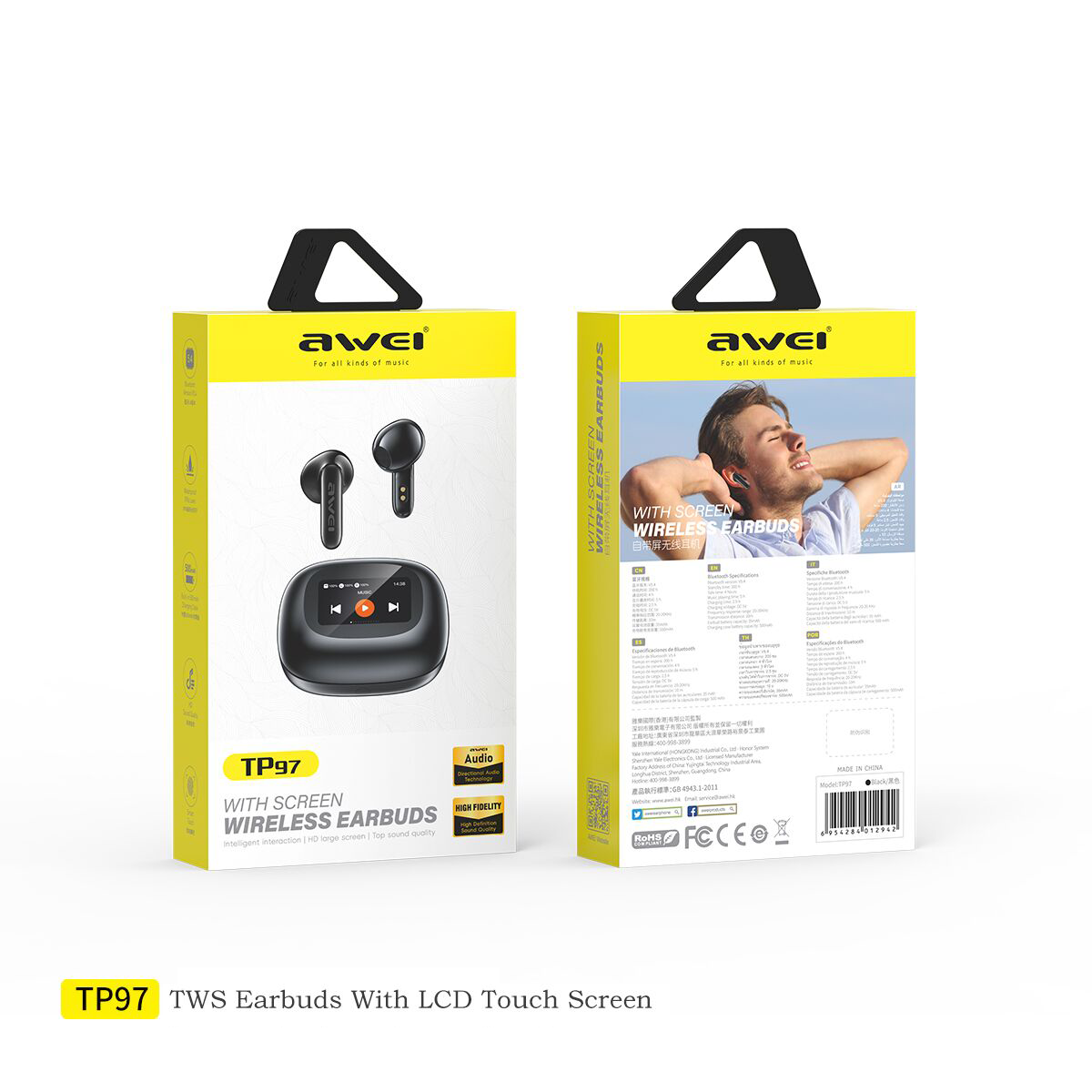 AWEI TP97 Touch Screen Bluetooth Headset
